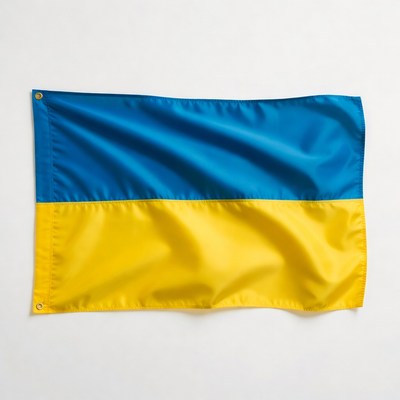 Ukraine Flag on White Background