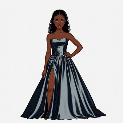 African-American woman in black gown
