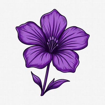 Purple hibiscus flower illustration
