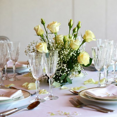 White Roses Table Centerpiece