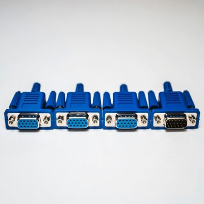 Four Blue VGA Connectors