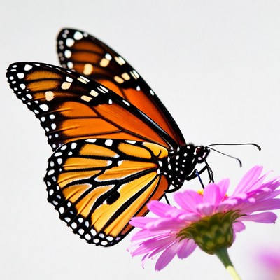 Monarch Butterfly on Pink Flower
