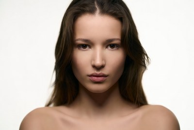 Beautiful woman with long brown hair