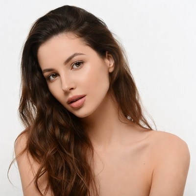 Beautiful woman with long brown hair