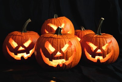 Group of Jack-o-Lantern Pumpkins