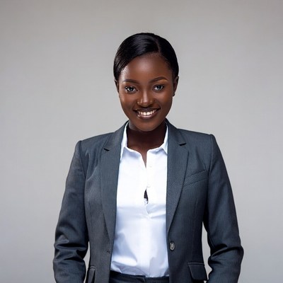 Smiling African woman in business suit