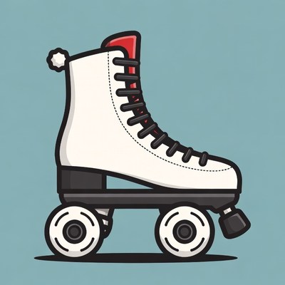 White Roller Skate Illustration