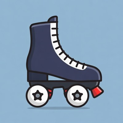 Blue Roller Skate Illustration
