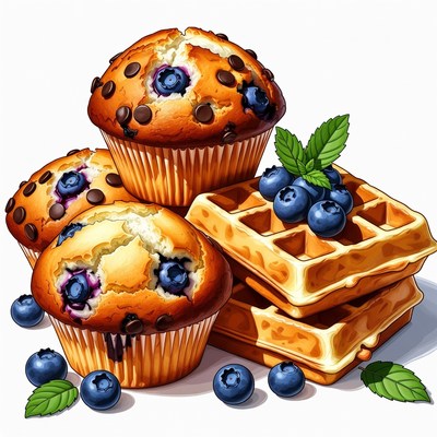 Blueberry Muffins and Waffles