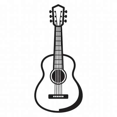 Black Acoustic Guitar Outline