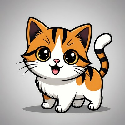 Cute orange tabby kitten smiling