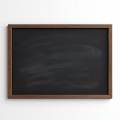 Framed Black Chalkboard on White Background