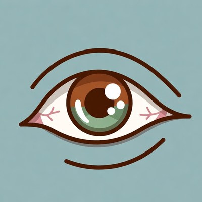 Anime Eye with Green and Brown Iris