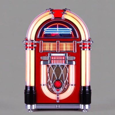Vintage Red Neon Jukebox