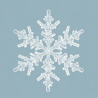 White snowflake on blue background