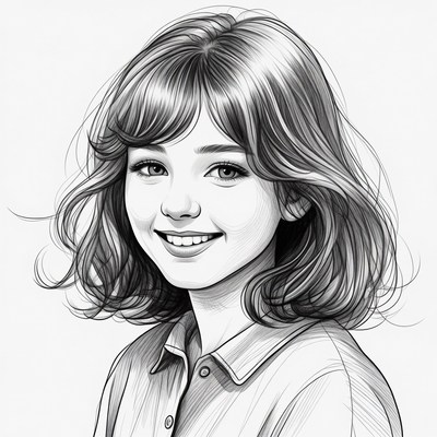 Smiling Asian girl portrait