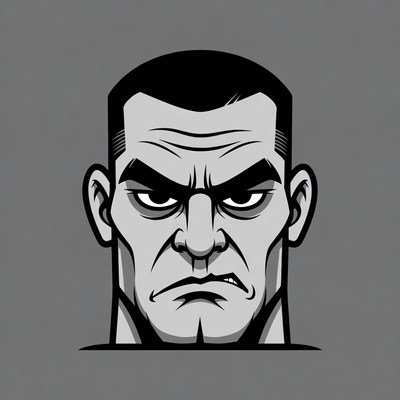 Angry man face illustration