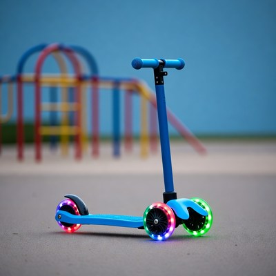 Blue Three-Wheel Kids Scooter