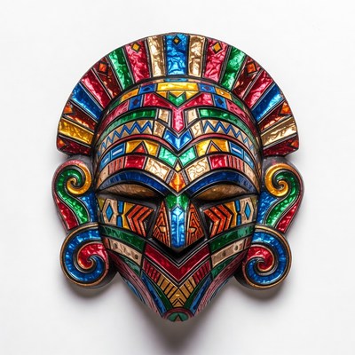 Colorful Geometric Tribal Mask