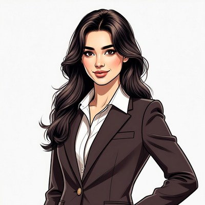 Asian woman in black blazer suit