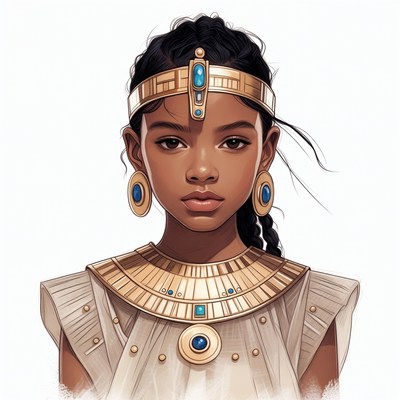 African girl in Egyptian headdress