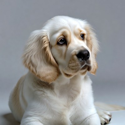 White fluffy dog sitting