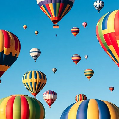 Colorful Hot Air Balloons in Sky