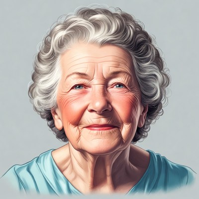 Elderly woman smiling portrait