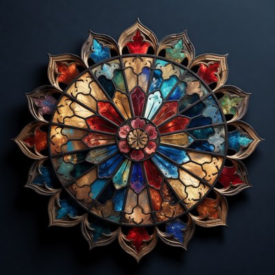Colorful Stained Glass Rose Window