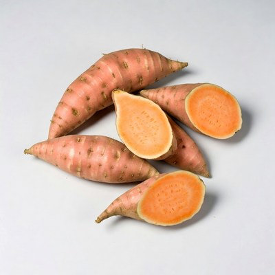 Fresh Sweet Potatoes Sliced Open