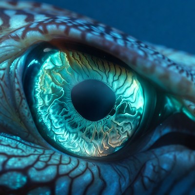 Close-up Green Snake Eye