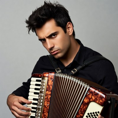 Man playing accordion