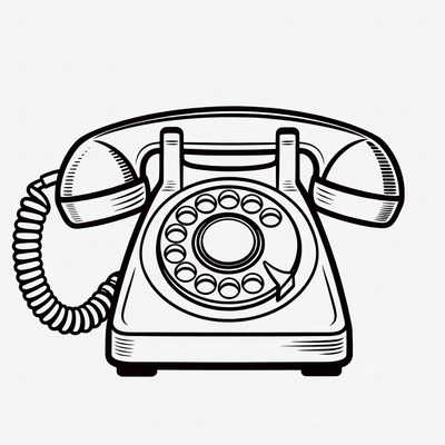 Vintage Rotary Phone Illustration