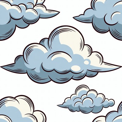 Cartoon Fluffy Clouds Illustration