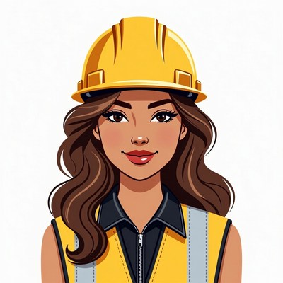 Latina woman in yellow hard hat
