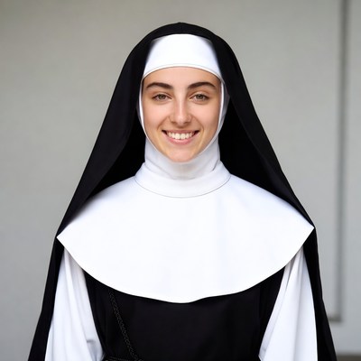 Smiling nun in habit