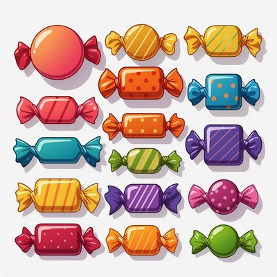 Colorful Wrapped Candies Illustration