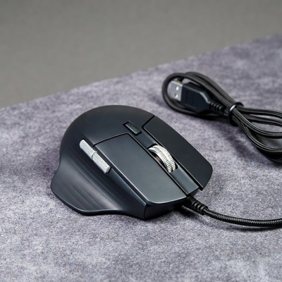 Black wired gaming mouse