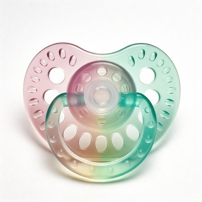 Pink and Green Silicone Pacifiers
