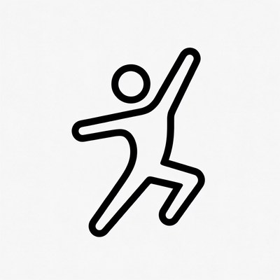 Stick figure jumping energetically