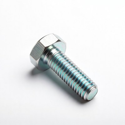 Silver Hex Bolt Isolated