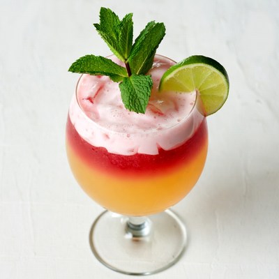 Layered Cocktail with Mint and Lime