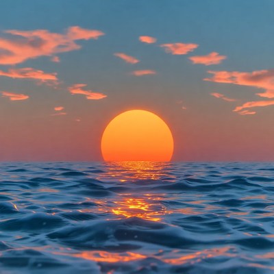 Sunset over ocean