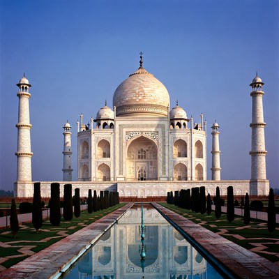 Taj Mahal with reflecting pool