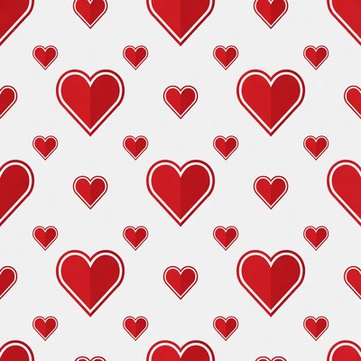 Red Hearts Seamless Pattern