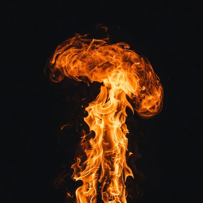 Mushroom cloud fire explosion