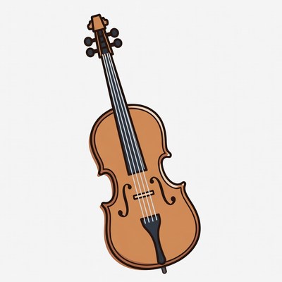 Cartoon Violin Illustration