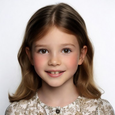 Smiling girl with brown hair
