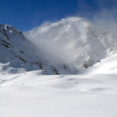 Snowy Mountain Peak in Winter