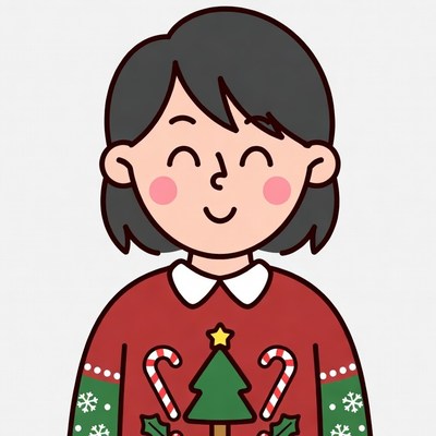 Smiling girl in Christmas sweater